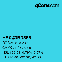 Color code: HEX #3BD5E8 | qconv.com