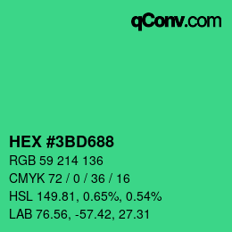 Color code: HEX #3BD688 | qconv.com