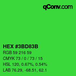 Color code: HEX #3BD83B | qconv.com