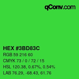 Color code: HEX #3BD83C | qconv.com