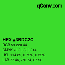 カラーコード: HEX #3BDC2C | qconv.com