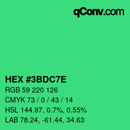Color code: HEX #3BDC7E | qconv.com