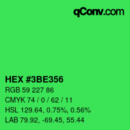 Color code: HEX #3BE356 | qconv.com