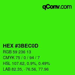 Color code: HEX #3BEC0D | qconv.com