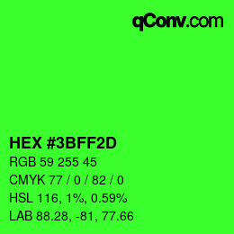 カラーコード: HEX #3BFF2D | qconv.com