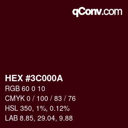 Color code: HEX #3C000A | qconv.com