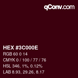 Color code: HEX #3C000E | qconv.com
