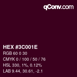 Color code: HEX #3C001E | qconv.com