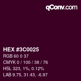 Color code: HEX #3C0025 | qconv.com