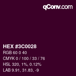 Color code: HEX #3C0028 | qconv.com