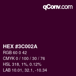 Color code: HEX #3C002A | qconv.com
