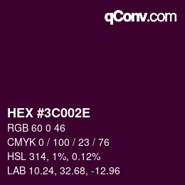 Color code: HEX #3C002E | qconv.com