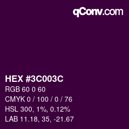 Color code: HEX #3C003C | qconv.com