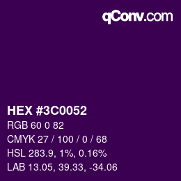 Color code: HEX #3C0052 | qconv.com
