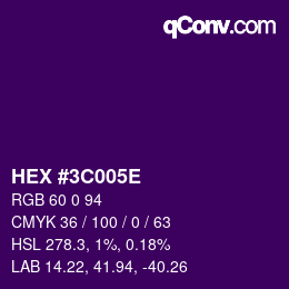Color code: HEX #3C005E | qconv.com