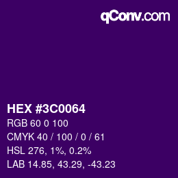 Color code: HEX #3C0064 | qconv.com