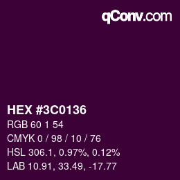 Color code: HEX #3C0136 | qconv.com