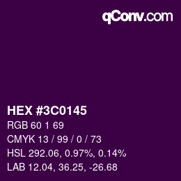 Color code: HEX #3C0145 | qconv.com