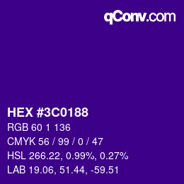 Color code: HEX #3C0188 | qconv.com