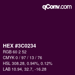 Color code: HEX #3C0234 | qconv.com