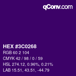 Color code: HEX #3C0268 | qconv.com