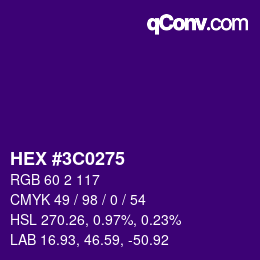 Color code: HEX #3C0275 | qconv.com