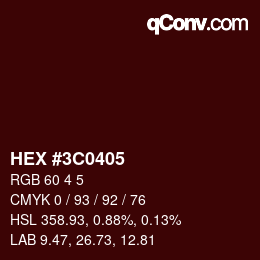 カラーコード: HEX #3C0405 | qconv.com