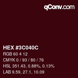 Color code: HEX #3C040C | qconv.com