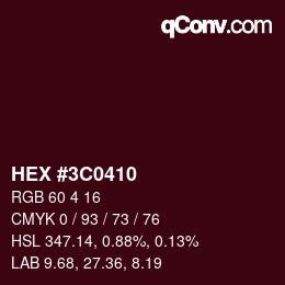 Color code: HEX #3C0410 | qconv.com