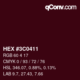 Color code: HEX #3C0411 | qconv.com