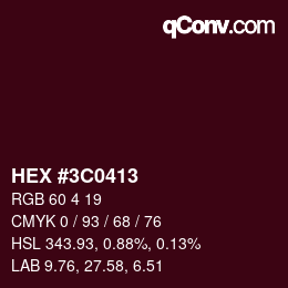 Color code: HEX #3C0413 | qconv.com