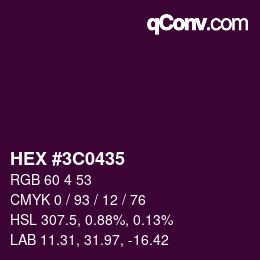 Color code: HEX #3C0435 | qconv.com