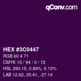 Color code: HEX #3C0447 | qconv.com
