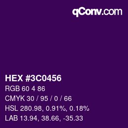 Color code: HEX #3C0456 | qconv.com