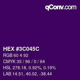 Color code: HEX #3C045C | qconv.com