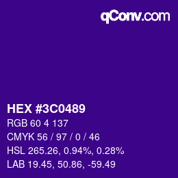 Color code: HEX #3C0489 | qconv.com