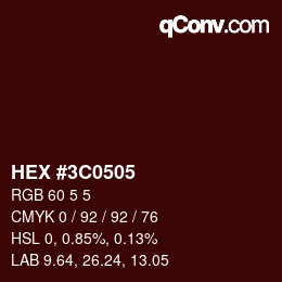 Color code: HEX #3C0505 | qconv.com