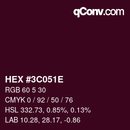 Color code: HEX #3C051E | qconv.com