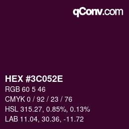 Color code: HEX #3C052E | qconv.com