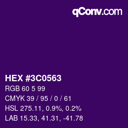 Color code: HEX #3C0563 | qconv.com