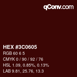Color code: HEX #3C0605 | qconv.com