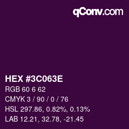 Color code: HEX #3C063E | qconv.com