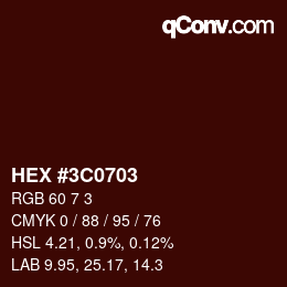 Color code: HEX #3C0703 | qconv.com