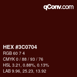 Color code: HEX #3C0704 | qconv.com