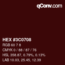 Color code: HEX #3C0708 | qconv.com
