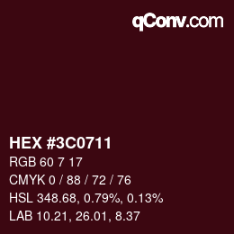 Color code: HEX #3C0711 | qconv.com