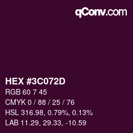 Color code: HEX #3C072D | qconv.com