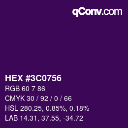 Color code: HEX #3C0756 | qconv.com