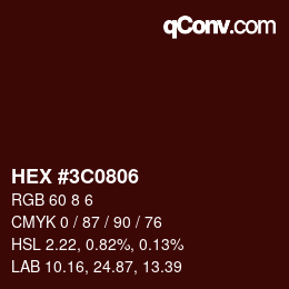 Color code: HEX #3C0806 | qconv.com