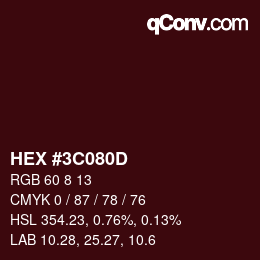 Color code: HEX #3C080D | qconv.com